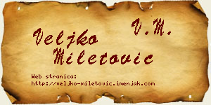 Veljko Miletović vizit kartica